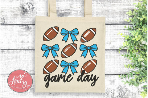 Game Day Football Bows - Sports Hair Bow SVG PNG DXF EPS SVG So Fontsy VIP Design Shop 