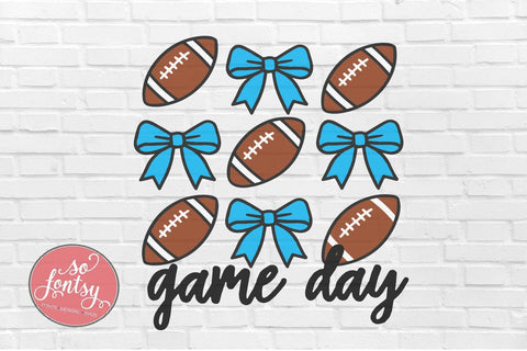 Game Day Football Bows - Sports Hair Bow SVG PNG DXF EPS SVG So Fontsy VIP Design Shop 