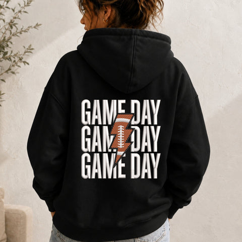 Game Day Football Embroidery Design – Football Lightning Bolt Sports Typography Machine Embroidery File Embroidery/Applique DESIGNS PatternFeed8 