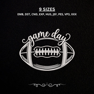 Game Day Football Embroidery Design – Football Outline Script Sports Machine Embroidery File Embroidery/Applique DESIGNS PatternFeed8 
