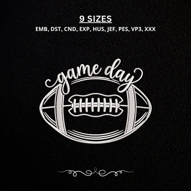 Game Day Football Embroidery Design – Football Outline Script Sports Machine Embroidery File Embroidery/Applique DESIGNS PatternFeed8 