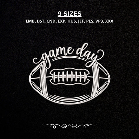 Game Day Football Embroidery Design – Football Outline Script Sports Machine Embroidery File Embroidery/Applique DESIGNS PatternFeed8 