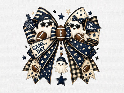 Game Day Football Ghost Bow PNG SVG artprintfile 