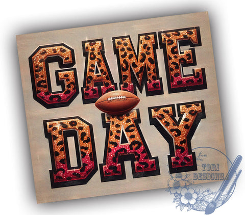 Game Day, Football Mom, Tumbler Design, Sublimation PNG, 20 oz Tumbler, Sports Tumbler, Custom Drinkware, Game Day Tumbler Sublimation ToriDesigns 