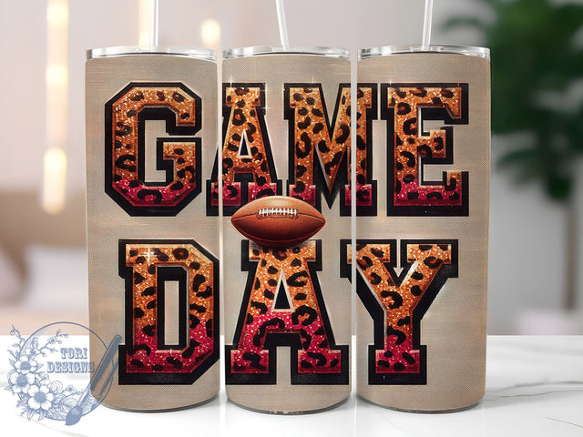 Game Day, Football Mom, Tumbler Design, Sublimation PNG, 20 oz Tumbler, Sports Tumbler, Custom Drinkware, Game Day Tumbler Sublimation ToriDesigns 