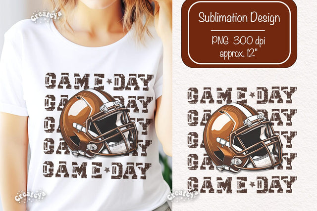 Game Day png Retro American Football PNG sublimation t-shirt design Football helmet clipart Sublimation Createya Design 