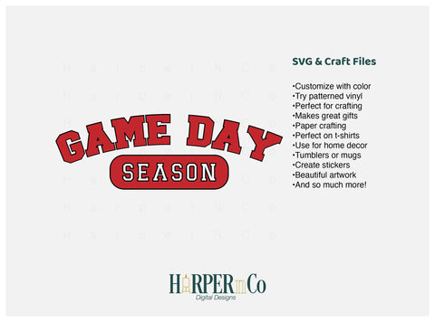 Game Day Season SVG PNG Cut EPS File SVG HarperNCo 