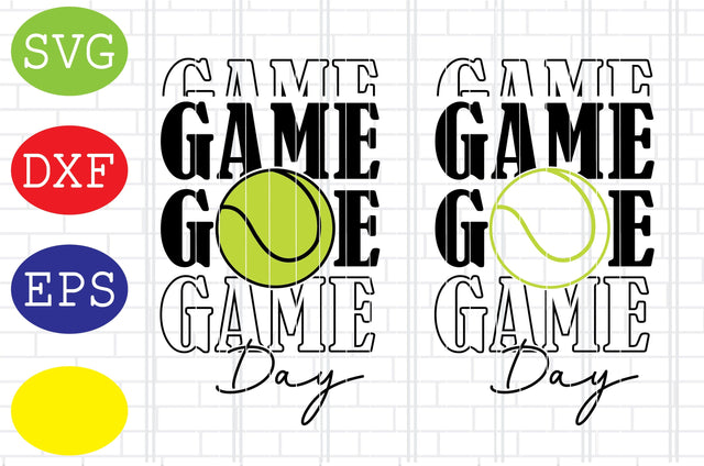 Game Day Svg, Tennis Silhouette, Tennis Fan Svg, Jpg, Eps, Dxf Files SVG DigitalSvgFiles 