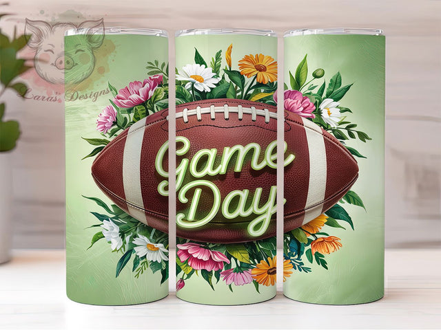 Game Day Tailgate Football Tumbler Wrap, Football Tumbler PNG, 20oz Sublimation Design, Sports Fan Tumbler, Printable Football Cup, Tailgate Tumbler Design, Football Season Wrap Sublimation Lara' s Designs 