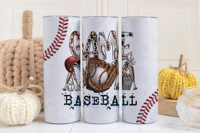 Game Day Tumbler, 20oz Skinny Tumbler Png, Baseball stitch, bat and glove theme, Tis the Season Png, Sublimation Design Sublimation BouDesign 