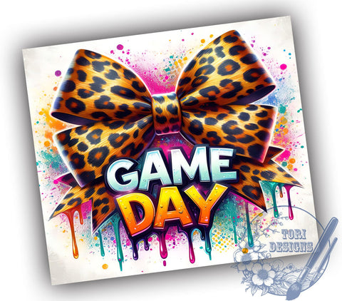 Game Day Tumbler, Football Clipart, Coquette Design, Football Bow, Sublimation PNG, Sports Drinkware, Unique Gift, Cheerleader Accessories Sublimation ToriDesigns 