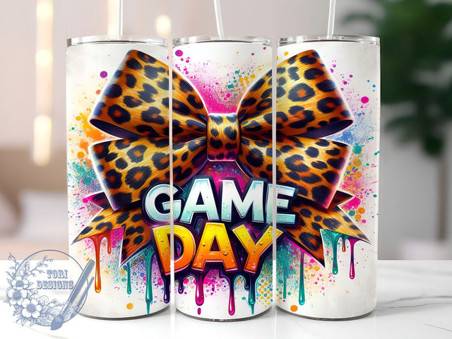 Game Day Tumbler, Football Clipart, Coquette Design, Football Bow, Sublimation PNG, Sports Drinkware, Unique Gift, Cheerleader Accessories Sublimation ToriDesigns 