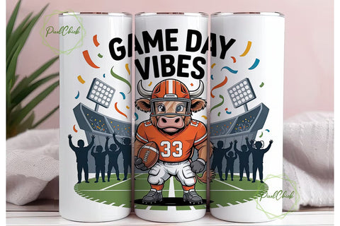 Game Day Vibes 20oz Tumbler Wrap Sublimation PixelChick 