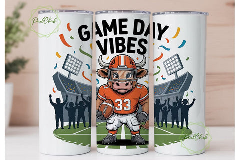 Game Day Vibes 20oz Tumbler Wrap Sublimation PixelChick 