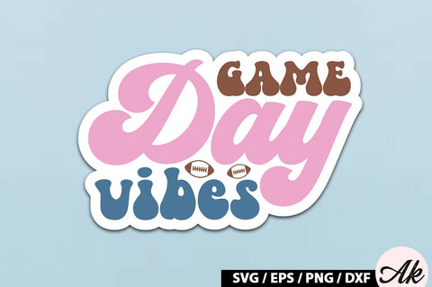Game day vibes Retro Stickers SVG akazaddesign 