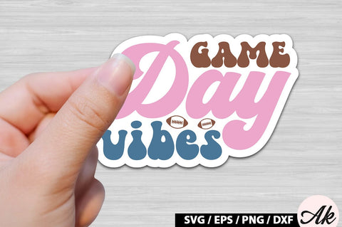 Game day vibes Retro Stickers SVG akazaddesign 