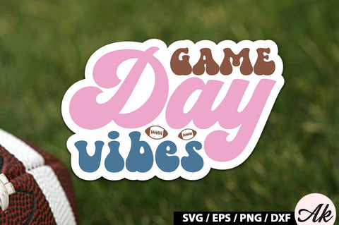 Game day vibes Retro Stickers SVG akazaddesign 