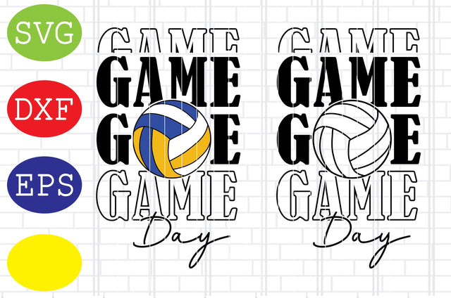 Game Day Volleyball Svg, Volleyball Svg, Volleyball Cut Files, Game Day Svg, Jpg, Eps, Dxf Files SVG DigitalSvgFiles 
