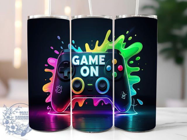 Game On Video Gaming Tumbler Wrap, Gamer Tumbler PNG, 20oz Gaming Tumbler Design, Video Game Tumbler Wrap, Sublimation For Gamers, Controller Tumbler PNG, Gaming Theme Tumbler Sublimation ToriDesigns 