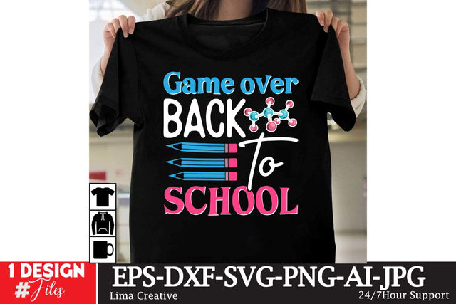 Game Over Back To School SVG Qutes, Back To School SVG Design, Back To School Sublimation, Back To School T-shirt Design, Back To School Graphic Illustration SVG Insomnia Std 