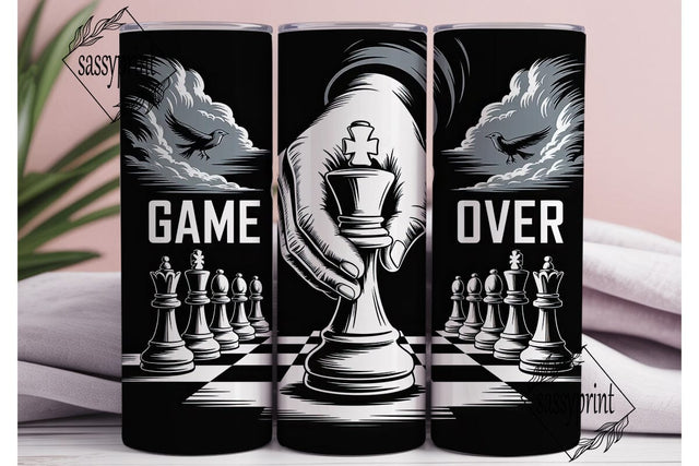 Game Over Chess Tumbler Wrap Sublimation sassyprint 