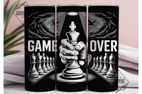Game Over Chess Tumbler Wrap Sublimation sassyprint 