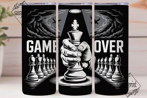 Game Over Chess Tumbler Wrap Sublimation sassyprint 