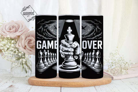 Game Over Chess Tumbler Wrap Sublimation sassyprint 