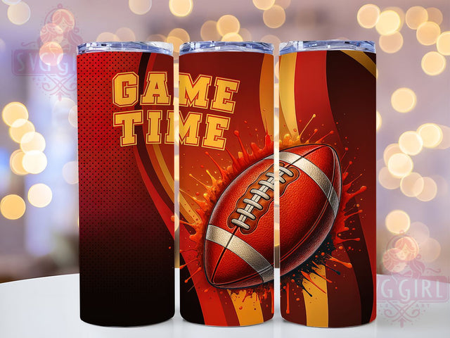 Game Time Tailgate Football Tumbler Wrap, Game Day Tumbler Wrap, Football Sublimation, 20oz Skinny Tumbler, Football PNG, Tailgating Tumbler, Football Fan Gift Sublimation SvggirlplusArt 
