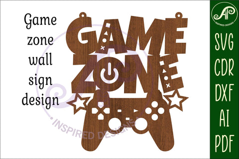 Game zone sign svg laser cut file SVG APInspireddesigns 