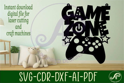 Game zone x sign svg laser cut file SVG APInspireddesigns 