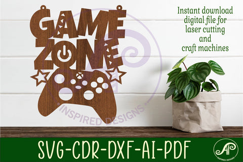 Game zone x sign svg laser cut file SVG APInspireddesigns 