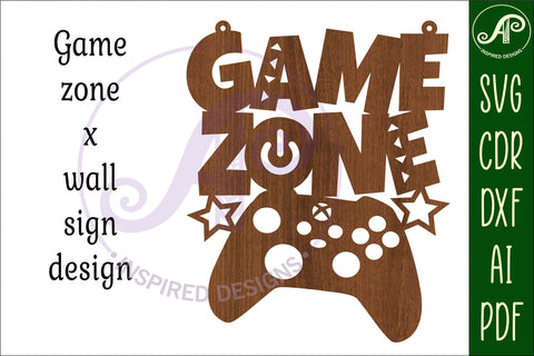 Game zone x sign svg laser cut file SVG APInspireddesigns 