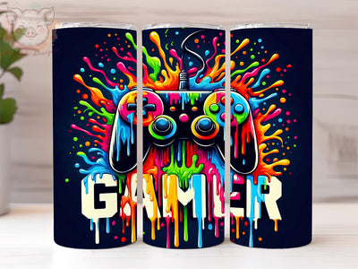 Gamer 20oz Tumbler Png, Straight & Tapered Tumbler Png, Game Lover Tumbler Png, Digital Download PNG Sublimation Lara' s Designs 