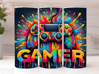 Gamer 20oz Tumbler Png, Straight & Tapered Tumbler Png, Game Lover Tumbler Png, Digital Download PNG Sublimation Lara' s Designs 