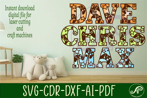 Gamer alphabet set. 2 layer letters. 78 letter options SVG APInspireddesigns 