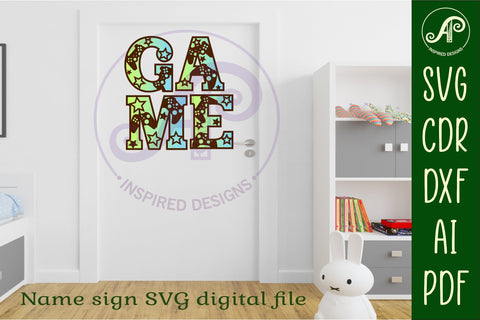 Gamer alphabet set. 2 layer letters. 78 letter options SVG APInspireddesigns 