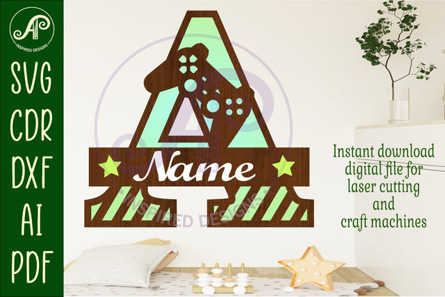 Gamer Capital Monogram Letter A SVG SVG APInspireddesigns 