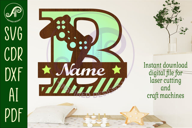 Gamer Capital Monogram Letter B SVG SVG APInspireddesigns 