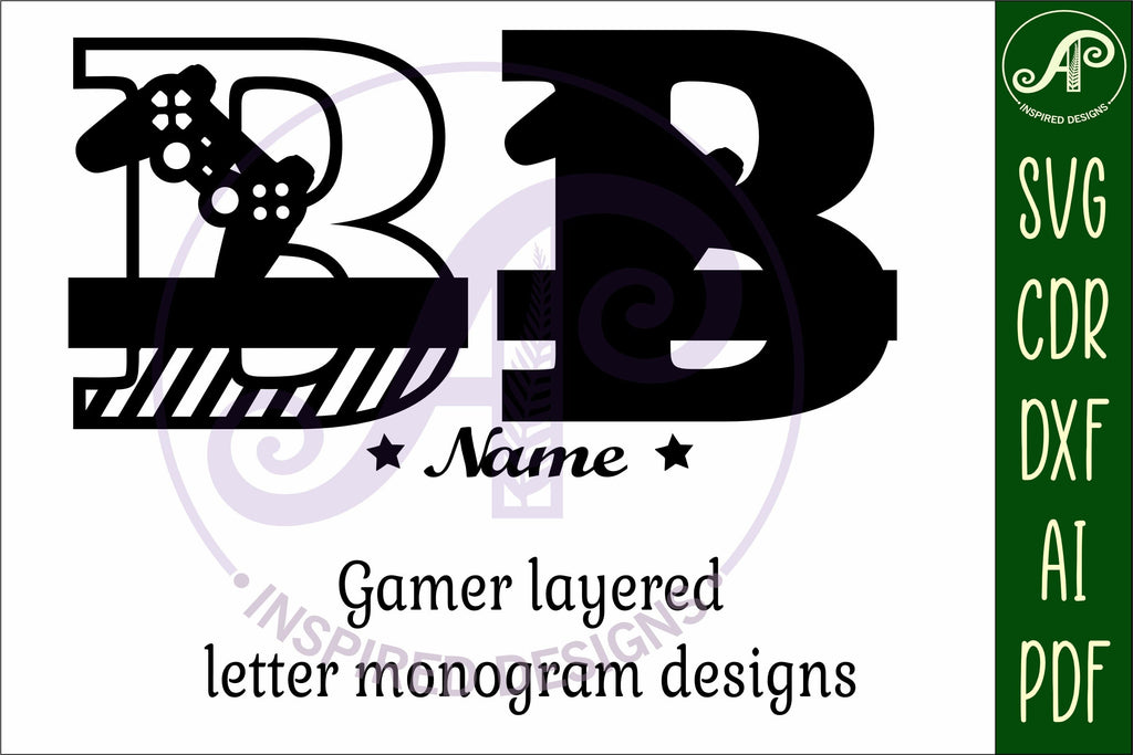 Gamer Capital Monogram Letter B SVG - So Fontsy