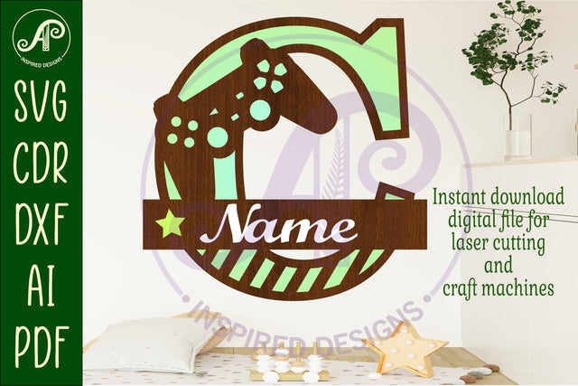 Gamer Capital Monogram Letter C SVG SVG APInspireddesigns 