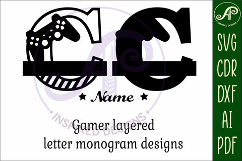 Gamer Capital Monogram Letter C SVG SVG APInspireddesigns 