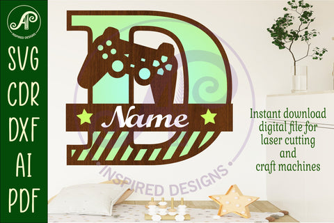 Gamer Capital Monogram Letter D SVG SVG APInspireddesigns 