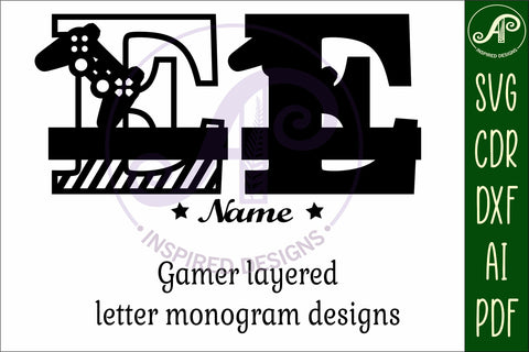 Gamer Capital Monogram Letter E SVG SVG APInspireddesigns 