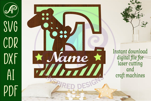 Gamer Capital Monogram Letter E SVG SVG APInspireddesigns 