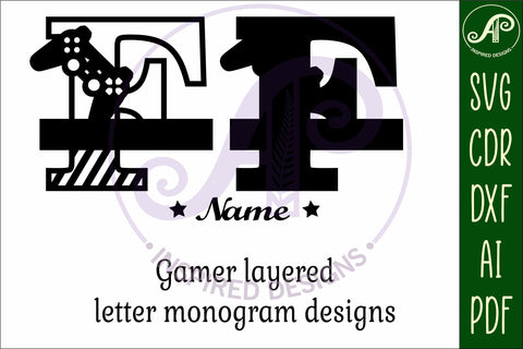 Gamer Capital Monogram Letter F SVG SVG APInspireddesigns 