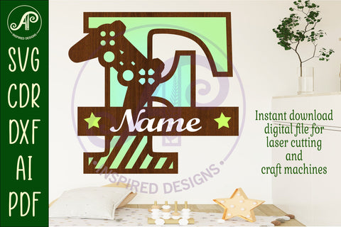 Gamer Capital Monogram Letter F SVG SVG APInspireddesigns 