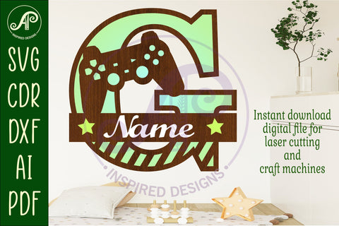 Gamer Capital Monogram Letter G SVG SVG APInspireddesigns 