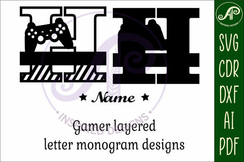 Gamer Capital Monogram Letter H SVG SVG APInspireddesigns 
