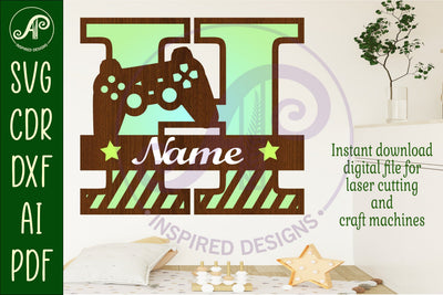 Gamer Capital Monogram Letter H SVG SVG APInspireddesigns 